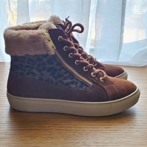 Cougar Dublin Waterproof Boot / Sneaker Leopard and Chestnut Sz 8 NEW